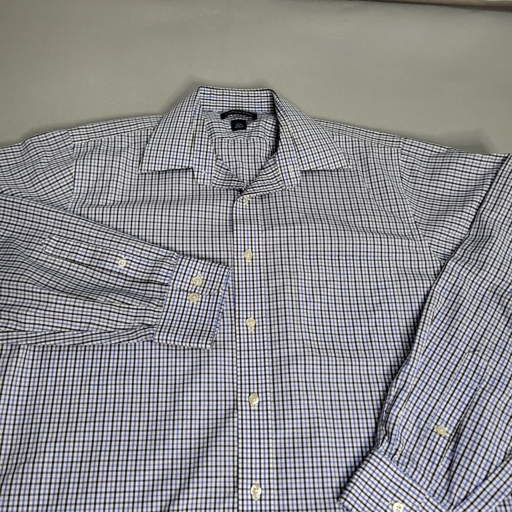 Lands End Checked Long Sleeve Button Down Casual Shirt Men's 15 1/2 (34-35) - Picture 4 of 9